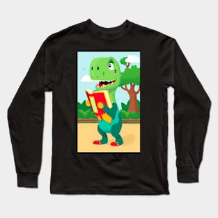 Dinosaur Reading A Book 15 Long Sleeve T-Shirt